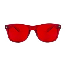 Rode bril met gekleurde glazen